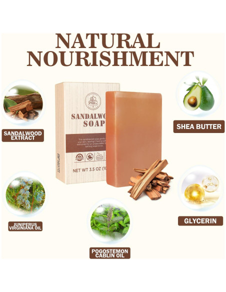 Jabón Exfoliante Sándalo Princess Belle 99g - Natural para Piel