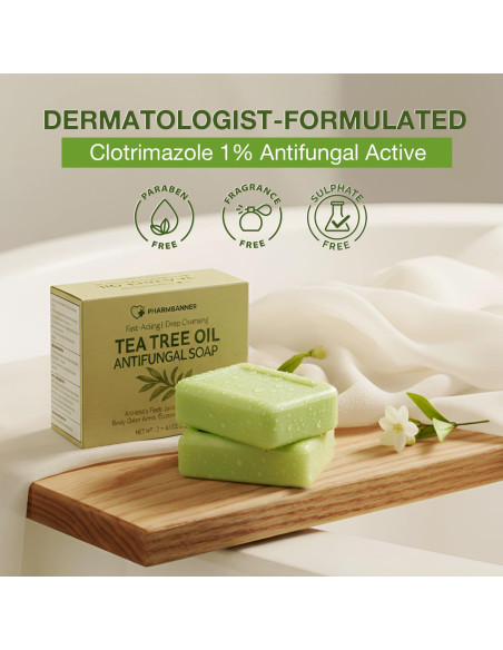 Barra de Jabón Antifúngico PHARMBANNER 2x116g - Acné, Eczema