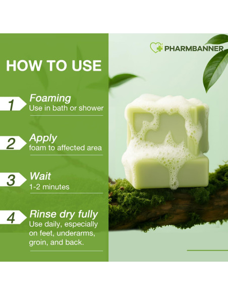 Barra de Jabón Antifúngico PHARMBANNER 2x116g - Acné, Eczema