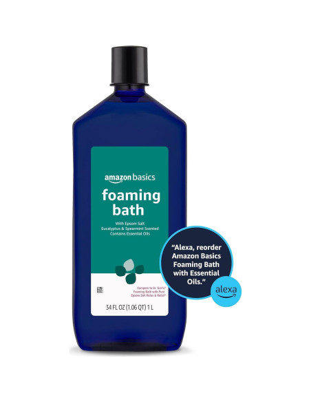 Baño Espumoso Aromatizado Eucalipto y Menta 1000 ml Amazon Basics