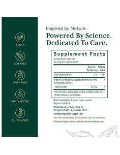 Cápsulas de Hongo Cordyceps Gaia Herbs - 60 Unidades 2