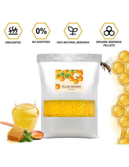 Pellets de Cera de Abeja 0.91KG Fasize - 100% Orgánica para DIY