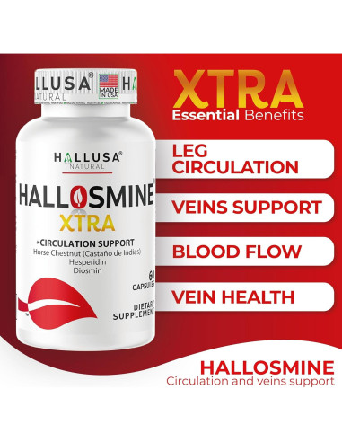 Crema para Venas Varicosas Hallosmine + 60 Cápsulas Suplemento
