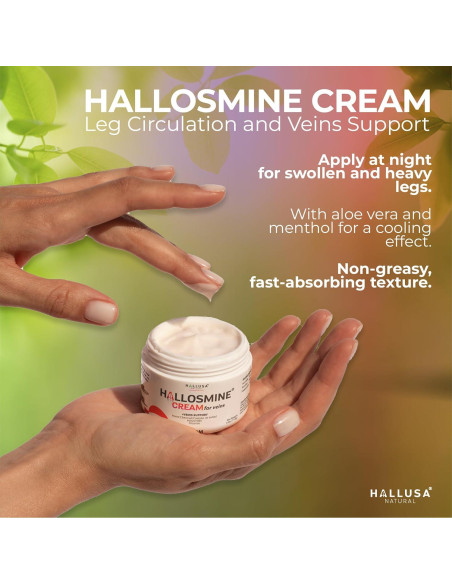 Crema para Venas Varicosas Hallosmine + 60 Cápsulas Suplemento