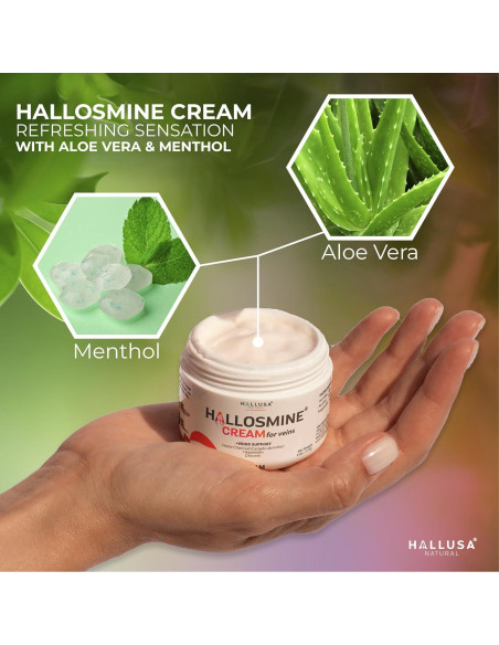 Crema para Venas Varicosas Hallosmine + 60 Cápsulas Suplemento