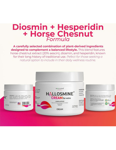 Crema para Venas Varicosas Hallosmine + 60 Cápsulas Suplemento