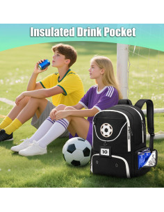Mochila de Fútbol YOREPEK 28L con Compartimento para Laptop 15.6" 2