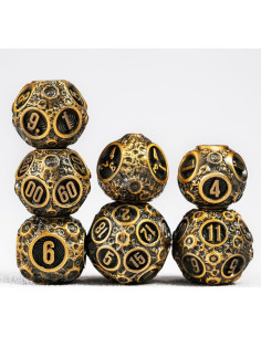 Juego de Dados D&D Unbeaten 7PCS Meteorito Metalicos 2