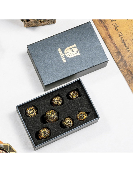 Juego de Dados D&D Unbeaten 7PCS Meteorito Metalicos