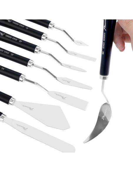 Juego de Espátulas de Paleta PHOENIX 8 Piezas Acero Inoxidable