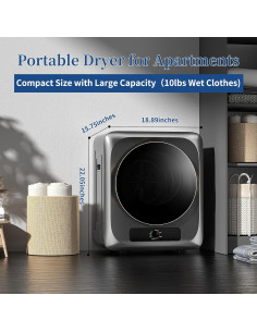 Secadora de Ropa Portátil VCJ-55, 4.5 kg, Acero Inoxidable 2