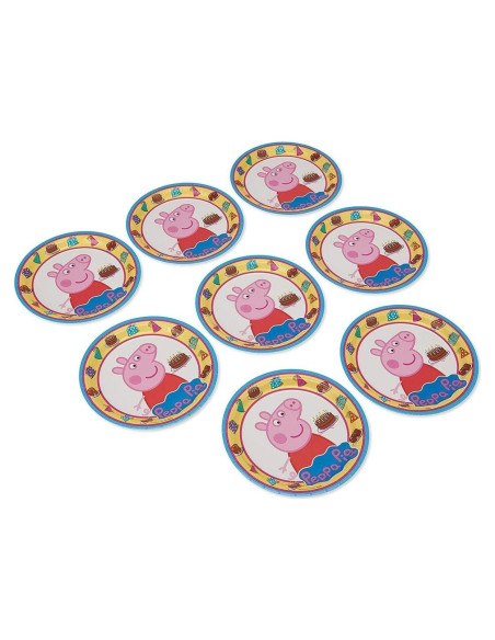 Platos de Fiesta Peppa Pig Saludos Americanos 8 Unidades 22.86 cm