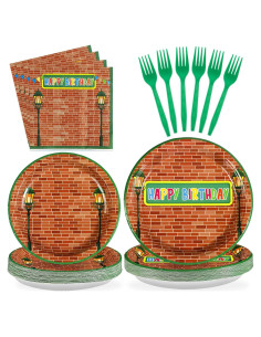 Juego de Vajilla Desechable Grencian 96 Piezas Cumpleaños Sésamo