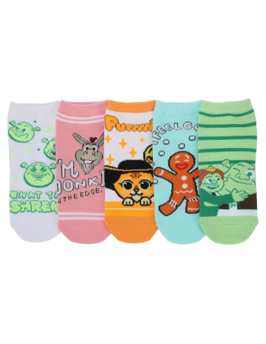 Calcetines de Tobillo Shrek Bioworld 5 Pares Mujeres