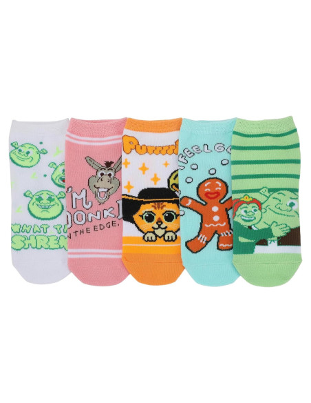 Calcetines de Tobillo Shrek Bioworld 5 Pares Mujeres