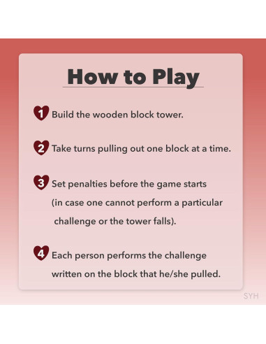 Juego de Torre de Bloques SYH para Parejas Adultas - 54 Desafíos Íntimos
