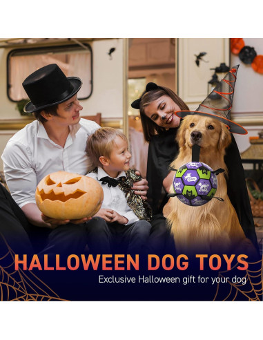Balón de Fútbol para Perros QDAN Halloween 20.32 cm Interactivo