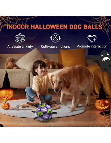 Balón de Fútbol para Perros QDAN Halloween 20.32 cm Interactivo