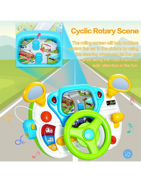 Volante Interactivo Fisca para Niños 1-3 Años con Música y Luz