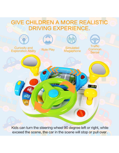 Volante Interactivo Fisca para Niños 1-3 Años con Música y Luz