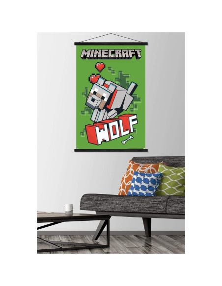 Póster Enmarcado Minecraft Lobo Trends International 86.4x56.7cm