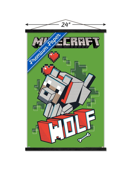 Póster Enmarcado Minecraft Lobo Trends International 86.4x56.7cm