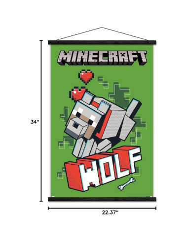 Póster Enmarcado Minecraft Lobo Trends International 86.4x56.7cm