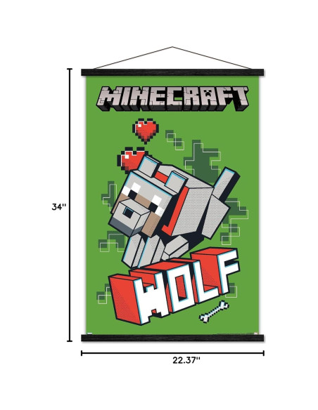 Póster Enmarcado Minecraft Lobo Trends International 86.4x56.7cm