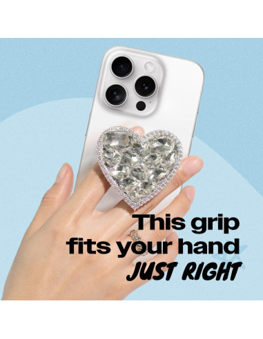 Soporte de teléfono móvil colapsable OnTheGrip Plata Grande