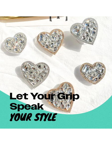 Soporte de teléfono móvil colapsable OnTheGrip Plata Grande