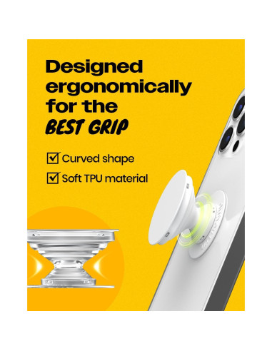 Soporte de teléfono móvil colapsable OnTheGrip Plata Grande