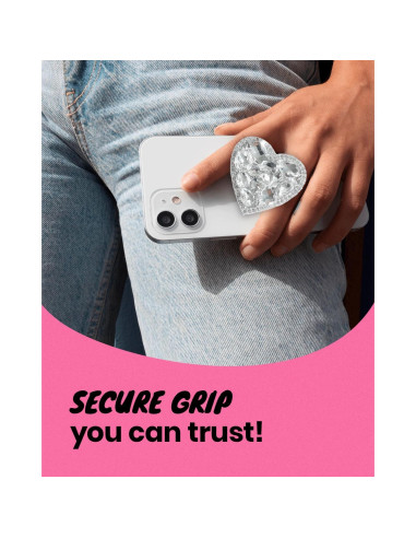 Soporte de teléfono móvil colapsable OnTheGrip Plata Grande