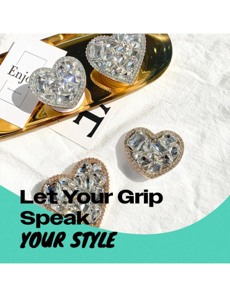 Soporte de teléfono móvil colapsable OnTheGrip Plata Grande