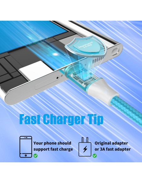 Paquete de 6 Cables USB-C FDNVKTT Carga Rápida 0.91-3.05m