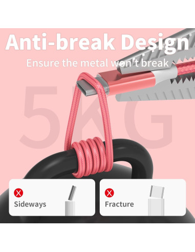 Paquete de 6 Cables USB-C FDNVKTT Carga Rápida 0.91-3.05m