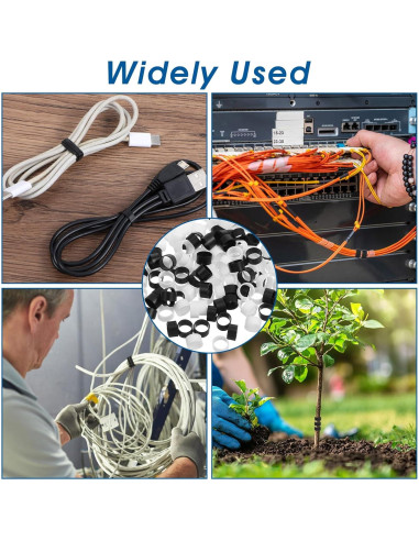 300 Bandas de Goma de Silicona DOPENSPI Negras y Blancas 0.8cm