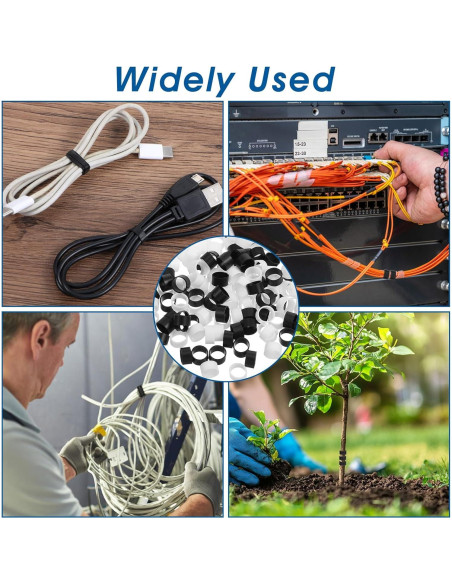 300 Bandas de Goma de Silicona DOPENSPI Negras y Blancas 0.8cm