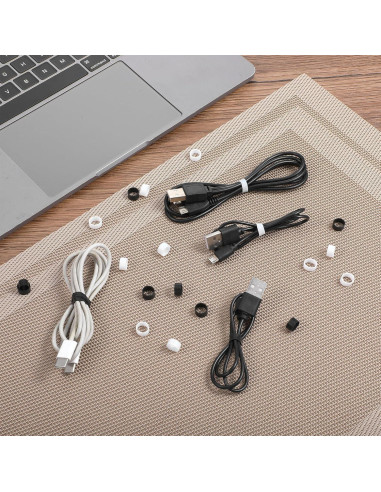 300 Bandas de Goma de Silicona DOPENSPI Negras y Blancas 0.8cm