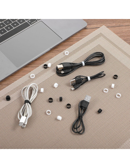 300 Bandas de Goma de Silicona DOPENSPI Negras y Blancas 0.8cm