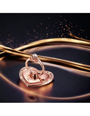 Soporte de Anillo para Teléfono Móvil Oro Rosa Ajustable 360