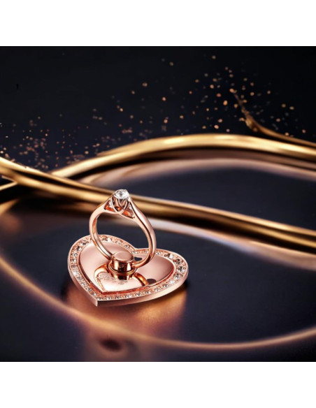 Soporte de Anillo para Teléfono Móvil Oro Rosa Ajustable 360
