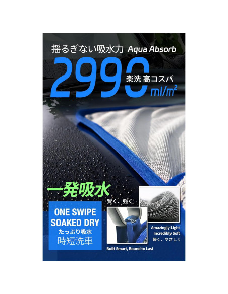 Toalla de Secado de Coche Microfibra SHSCLY 61x51cm Paquete de 2