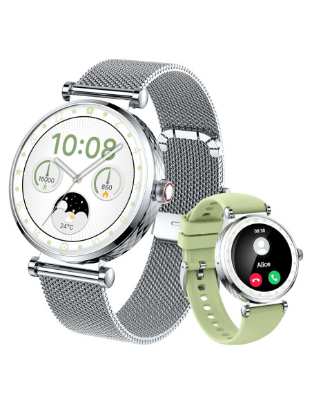 Reloj Inteligente Matast S86 para Mujeres Plata AMOLED 1.19"