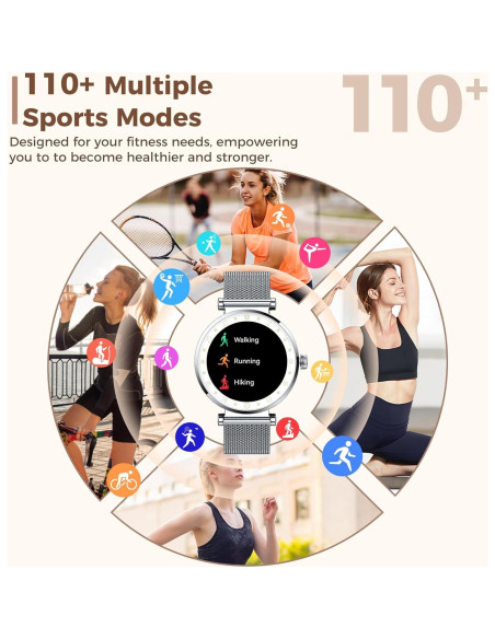 Reloj Inteligente Matast S86 para Mujeres Plata AMOLED 1.19"