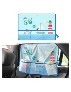 Cortina Solar para Auto Sandfren 70x50cm Patrón Caricatura