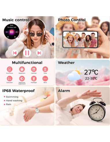 Reloj Inteligente Matast S86 para Mujeres Plata AMOLED 1.19"