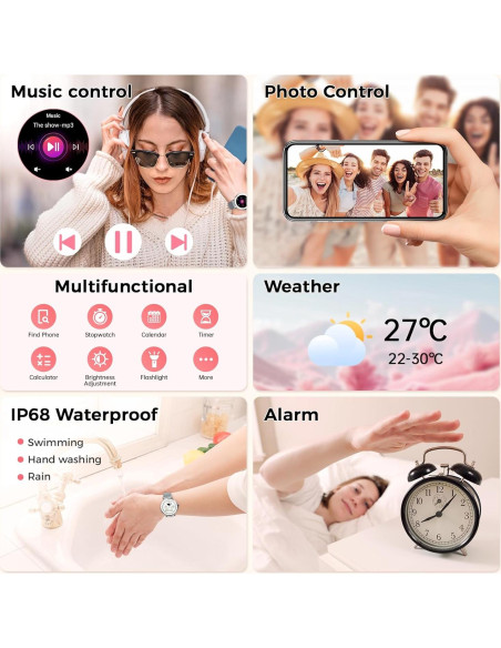 Reloj Inteligente Matast S86 para Mujeres Plata AMOLED 1.19"