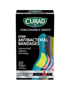 Vendajes Antibacterianos CURAD IRONMAN 20 Unidades 2.54x8.26cm 2