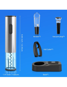 Abrebotellas de Vino Eléctrico Liuzouwin 5 en 1 Plata 2