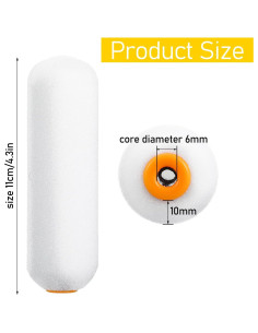 Paquete de 24 Cubiertas de Rodillo de Pintura Espuma 11cm Meyeyaia 2